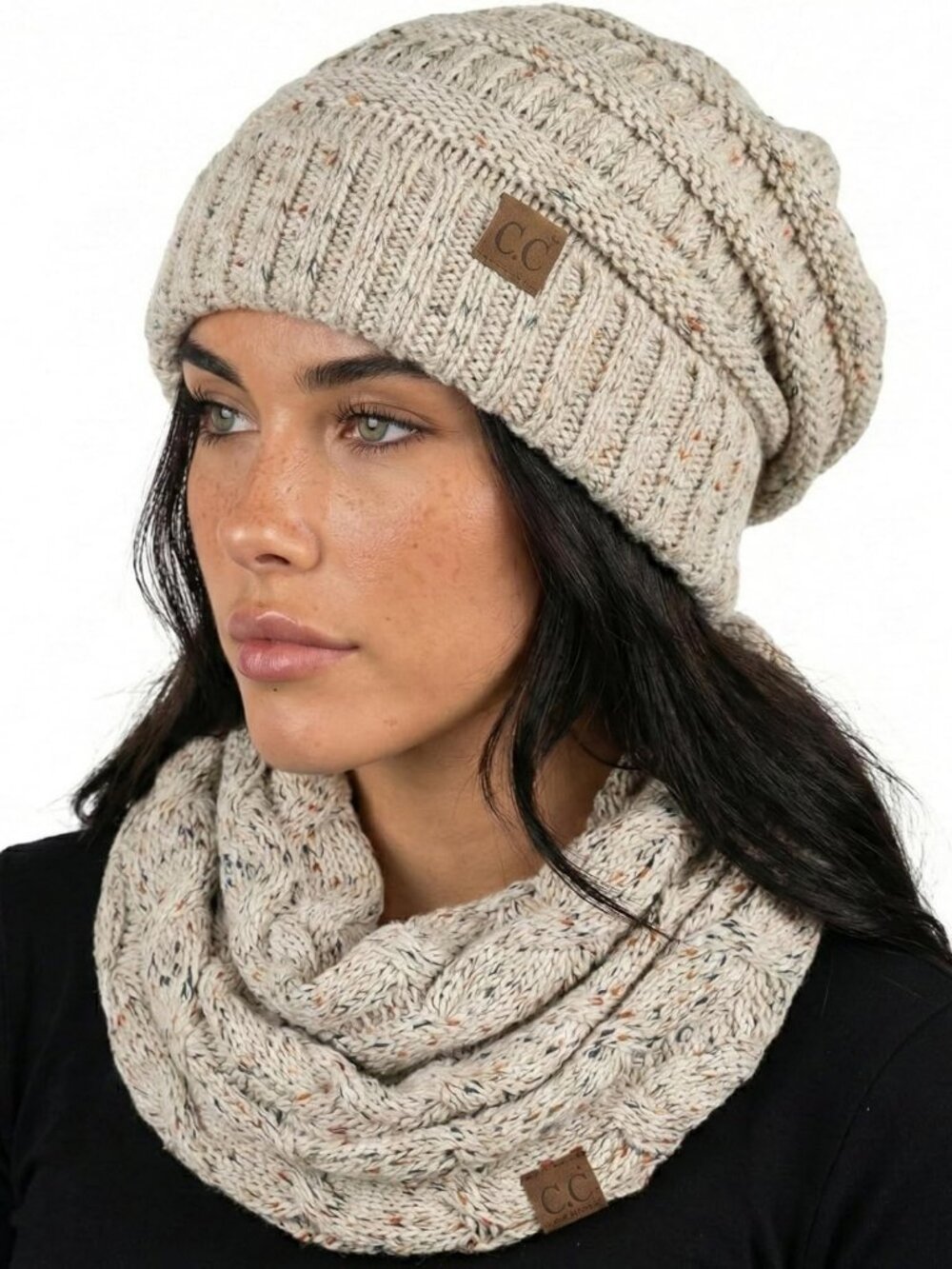 Cozy Slouchy Beanie & Infinity Scarf Set – Trendy Winter Accessories for Women
